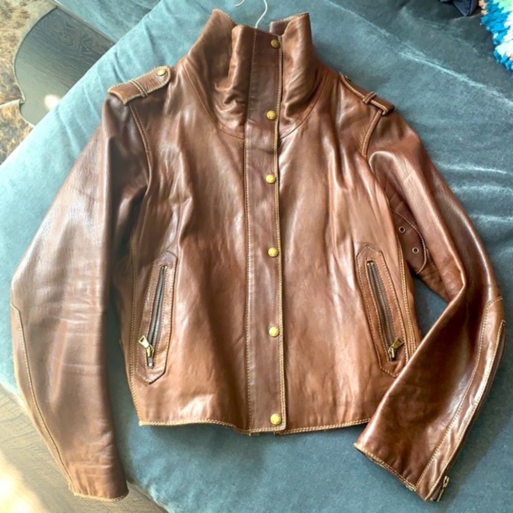 SOLD Andrew Marc : Brown Leather Jacket